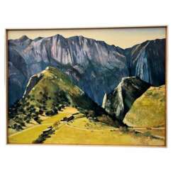 Oil-Painting by Jean Thomas (1923- 2019): `An Isolated Farm; Verdon Canyon`