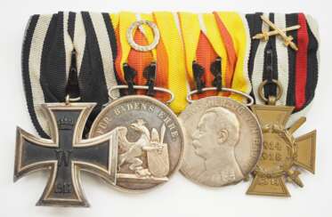 Baden: Ordenschnalle des Unteroffizier d.R. im 7. Badischen Infanterie-Regiment Nr. 142.