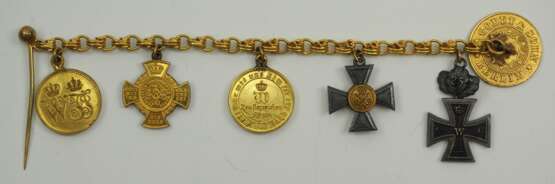 Preussen: Miniaturenkette eines Landwehr-Offiziers der Kriege 1864-1871. - Foto 1