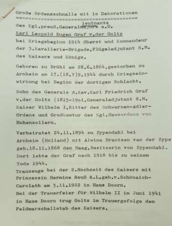 Preussen: Große Ordenschnalle des Generalmajor Karl Leopold Eugen Graf von der Goltz, Flügeladjutant S.M. des Kaisers und Königs Wilhelm II. - photo 6