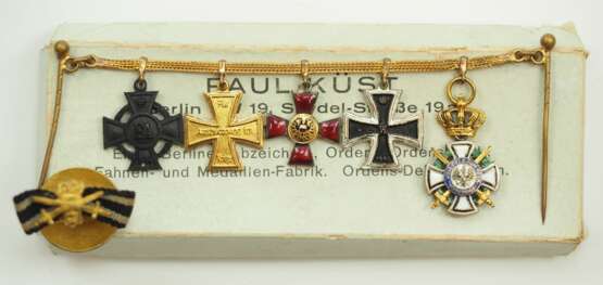 Preussen: Miniaturenkette eines Tapferkeitsoffiziers mit 5 Auszeichnungen. - photo 1