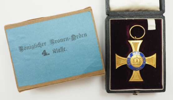 Preussen: Kronen-Orden, 3. Modell (1869-1918), 4. Klasse, im Etui. - Foto 1