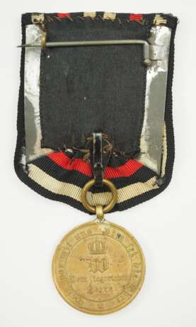 Preussen: Kriegsdenkmünze 1870/71, Bronze mit 3 Gefechtsspangen. - Foto 3