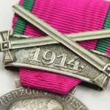 Sachsen Coburg Gotha: Sachsen Ernestinischer Hausorden, Carl Eduard, Silberne Medaille, mit Schwerter- und Datumsspange 1914. - photo 2
