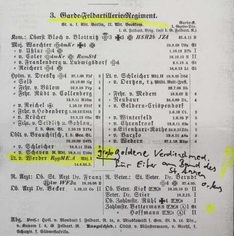 Familie von Werder: Geschenkteller des Offiziers-Corps 3. Garde-Feldartillerie-Regiment, dem scheidenden Leutnant v. Werder. - photo 4