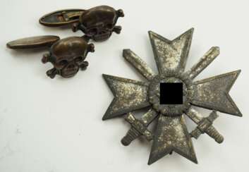 Kriegsverdienstkreuz, 1. Klasse mit Schwertern eines Soldaten der im Bandenkampf eingesetzt war.