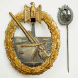 Kriegsabzeichen der Marine-Artillerie, mit Miniatur. - photo 1
