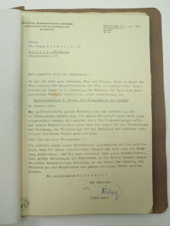 DDR: Deutscher Nationalpreis 1951, 1. Klasse, im Etui, mit Urkunde für Dr. Georg Bilkenroth - Kollektiv Braunkohlenkoks. - фото 13