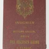 Österreich: Kaiserlicher Orden der Eisernen Krone, 1. Klasse Etui. - Foto 1