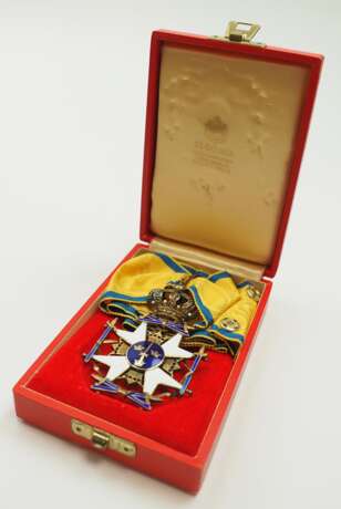 Schweden: Königlicher Schwert-Orden, 2. Modell, 2. Typ (1920-1951), Komturkreuz, im Etui. - photo 3
