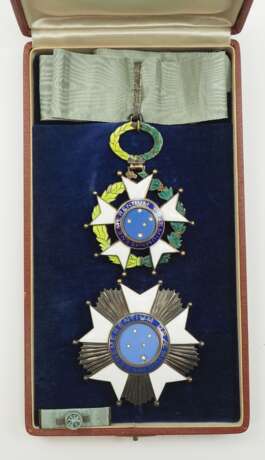 Brasilien: Nationaler Orden Kreuz des Südens, 3. Modell, 1. Typ (1932-1967), Großoffiziers Satz, im Etui. - Foto 1