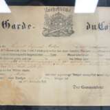 Kurhessen: Entlassungsurkunde eines Corporals im Kurhessischen Garde du Corps, 1861. - Foto 1