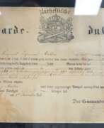 Dokumente. Kurhessen: Entlassungsurkunde eines Corporals im Kurhessischen Garde du Corps, 1861.