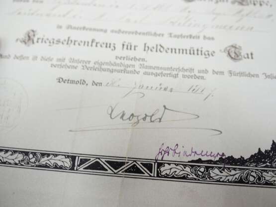 Lippe-Detmold: Nachlass des Leutnant d.R. und Adjutanten des I. Batl. Res. Inf. Rgt. 210. - photo 2