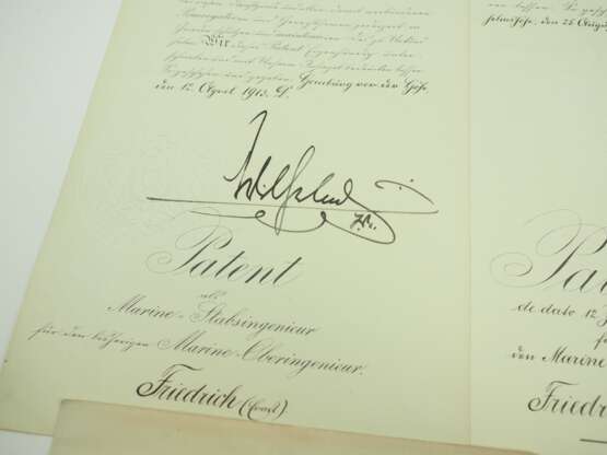 Kaiserliche Marine: Urkunden- und Dokumentennachlass des Vizeadmiral des Marineingenieurswesens Ernst Friedrich. - photo 2
