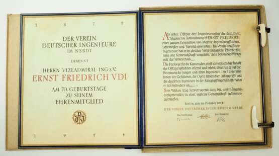 Kaiserliche Marine: Urkunden- und Dokumentennachlass des Vizeadmiral des Marineingenieurswesens Ernst Friedrich. - photo 7