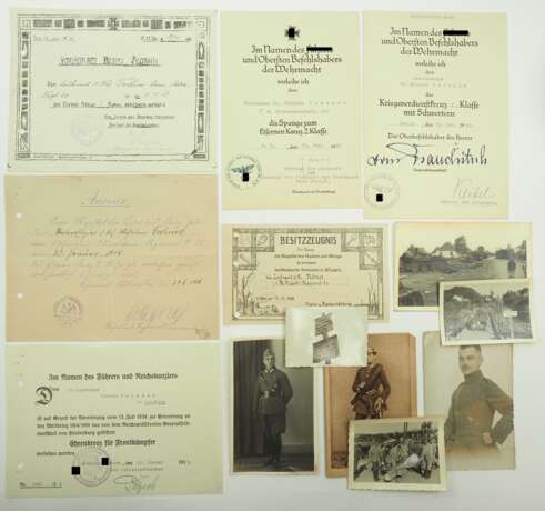 Urkundennachlass eines Dr. Ing. und Hauptmann des Pionier Brückenbaubatl. 560. - photo 1