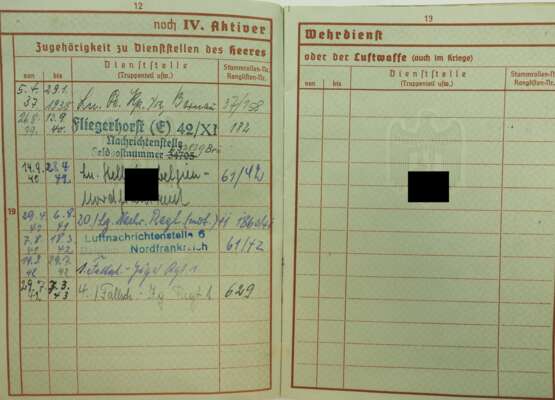 Luftwaffe: Wehrpass eines Obergefreiten im Fallschirmjäger-Regiment 1. - фото 4