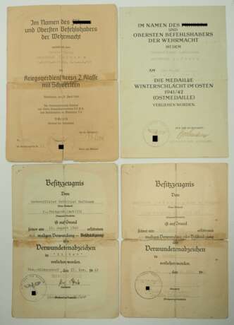 Urkundennachlass eines Unteroffiziers in der Feldgendarmerie Abt. (mot) 551. - фото 1