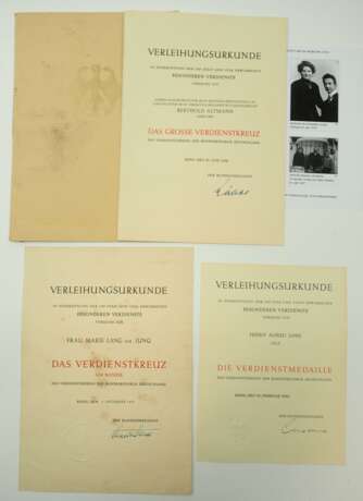 BRD: Bundesverdienstorden - 3 Urkunden. - photo 1