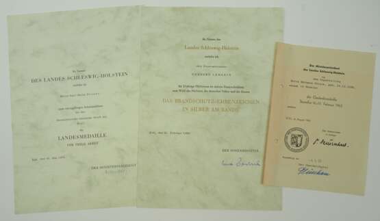 Schleswig-Holstein: Verleihungsurkunden Lot. - photo 1