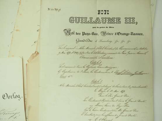 Niederlande: Urkunden und Dokumenten Nachlass eines Majors - um 1850. - photo 3