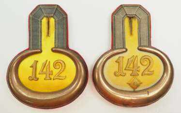 Baden: Paar Epauletten für einen Oberleutnant im 7. Badischen Infanterie-Regiment Nr. 142.