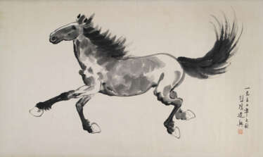 Im Stil von Xu Beihong: Galoppierendes Pferd