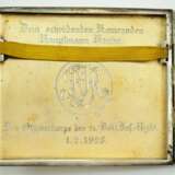 Baden: Zigarettenetui für den scheidenden Hauptmann - das Offizierskorps des 14. (Bad.) Inf.-Regts. 1928. - Foto 1