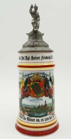 Baden: Reservistenkrug eines Musketiers der 6. Comp. / 6. Bad. Inf. Rgt. Kaiser Friedrich III., Nr. 114 - Konstanz 1901/03. - Foto 1