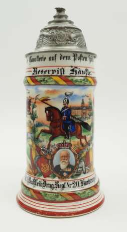 Baden: Reservistenkrug eines Reservisten im 1. Badischen Leib-Dragoner-Regiment Nr. 20 - Karlsruhe 1905/08. - Foto 2