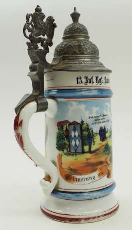 Bayern: Reservistenkrug für einen Angehörigen des 13. Inf. Rgt. "Kaiser Franz Joseph v. Österreich", 12. Comp. - Ingolstadt 1898/1900. - photo 3