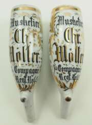 Preussen: 2 Reservistenpfeifen eines Musketier im 6. Thüringisches Infanterie-Regiment Nr. 95 - Hildburghausen 1880.
