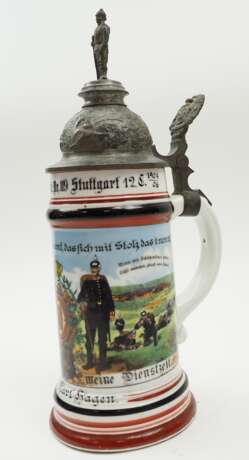 Württemberg: Reservistenkrug eines Grenadiers der 12. Comp. Grenadier-Regiment „Königin Olga“ (1. Württembergisches) Nr. 119 - Stuttgart 1904/06. - photo 2