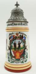 Württemberg: Reservistenkrug eines Musketiers in der 2. Comp. Inft. Rgt. Kaiser Friedrich König v. Preussen (7. Württ.) No 125 - Stuttgart 1896/98.