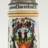 Württemberg: Reservistenkrug eines Musketiers in der 2. Comp. Inft. Rgt. Kaiser Friedrich König v. Preussen (7. Württ.) No 125 - Stuttgart 1896/98. - Foto 1