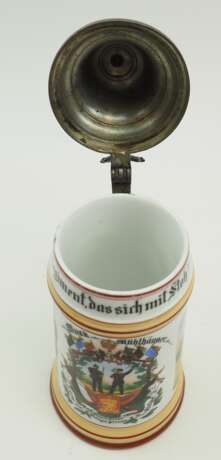 Württemberg: Reservistenkrug eines Musketiers in der 2. Comp. Inft. Rgt. Kaiser Friedrich König v. Preussen (7. Württ.) No 125 - Stuttgart 1896/98. - Foto 4