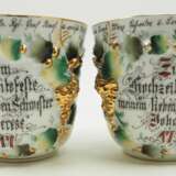 Preussen: 2 Reservistentassen / Erinnerungstassen eines Gefreiten der 6. Comp. Infanterie-Regiment „Graf Barfuß“ (4. Westfälisches) Nr. 17 - Mörchingen 1907. - Foto 1