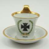 Fürstenberg: Patriotische EK 1914 Tasse, mit Untertasse. - photo 1