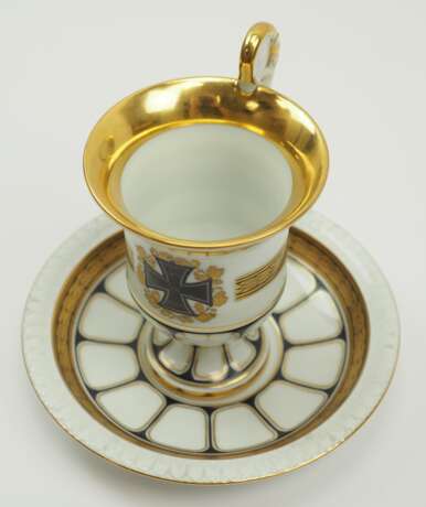 Fürstenberg: Patriotische EK 1914 Tasse, mit Untertasse. - photo 2