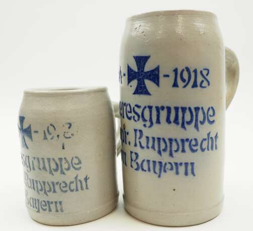 Deutsches Reich: Steinzeugkrug Heeresgruppe Kronprinz Rupprecht von Bayern 1914-1918 - 2 Exemplare. - photo 2