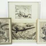Wehrmacht / Luftwaffe: Bleistiftzeichnung - 4 Exemplare. - фото 1