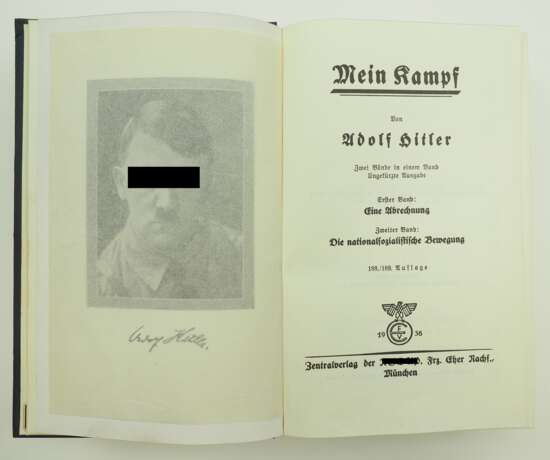 Hitler, Adolf: Mein Kampf - zum 25 jährigen Dienstjubiläum gew. von der Reichsbahndirektion Hannover. - photo 3
