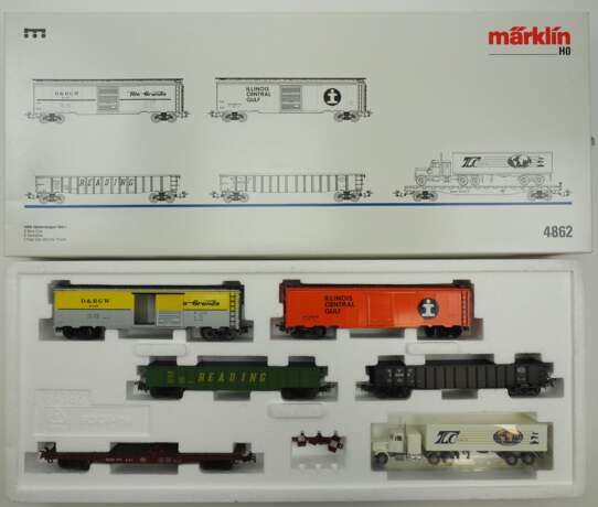 Märklin: HO 4862 USA Güterwagen Set. - photo 1