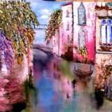 „Ruhiges Venedig“ Leinwand Ölfarbe Romantik Landschaftsmalerei 2019 - Foto 1