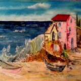 Домик у моря Canvas Oil paint Expressionism Landscape painting 2018 - photo 1