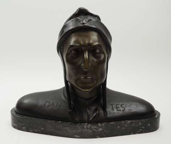 nach de Angelis, Sabatino: Bronze Büste Dante Alighieri. - Foto 1