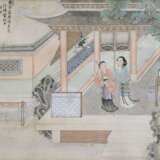 Chen Zhenji: Zwei Malereien von Damen in Architekturlandschaft - фото 2