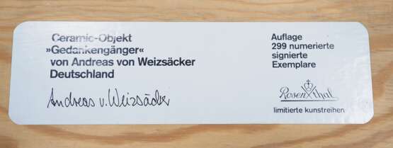 Weizäcker, Andreas von (Essen 1956-2008) für Rosenthal, Maskenobjekt Gedankengänger 1991. - Foto 3