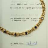Thomas Schmid, Pforzheim: GelbGOLD Collier mit Brillant- und Saphir-Besatz. - photo 3